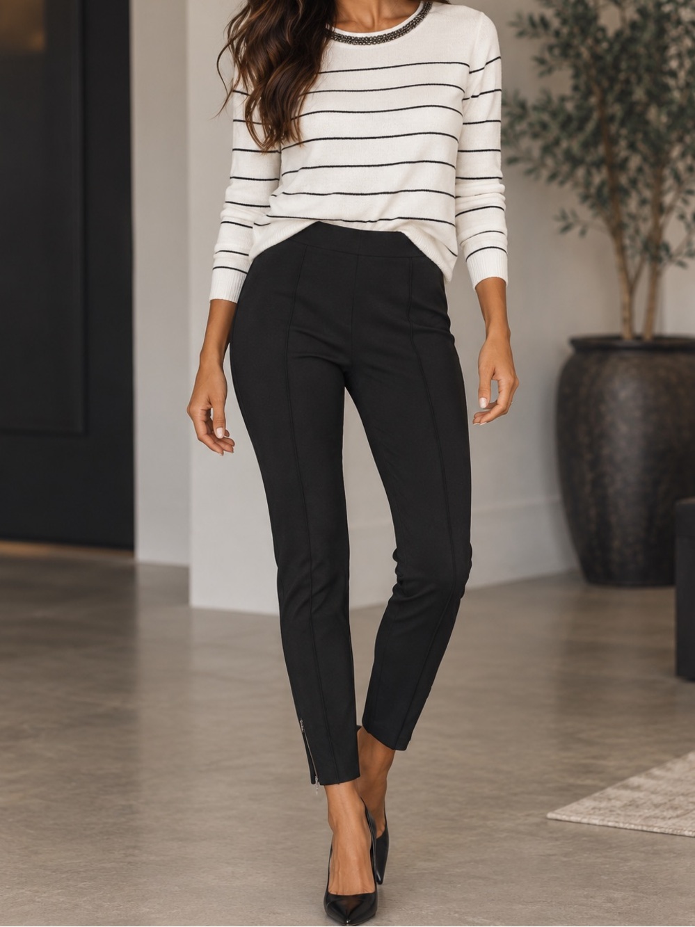 Banana Republic Black Women's Ankle-Length Skinny Pants